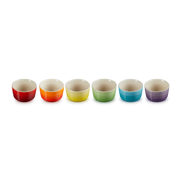 Le Creuset Stoneware Set of 6 Rainbow Ramekins