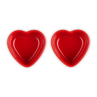 Le Creuset Stoneware Set of 2 Heart Ramekins - Cerise