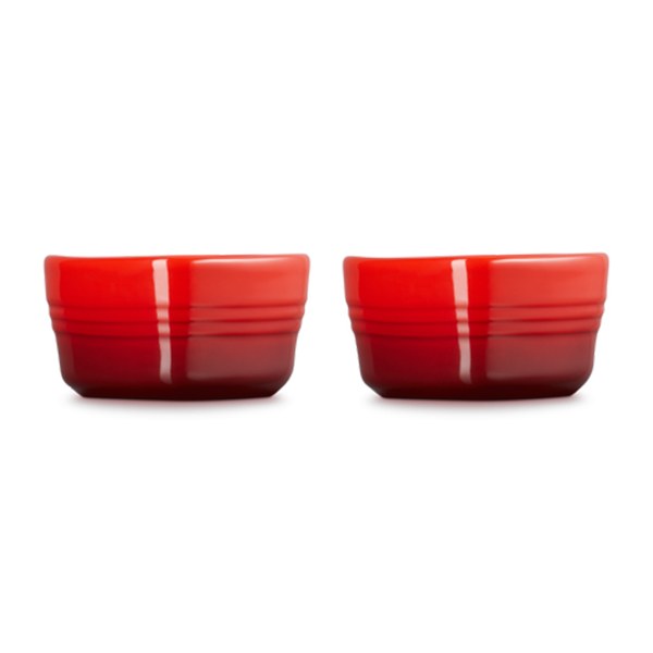 Le Creuset Stoneware Set of 2 Heart Ramekins - Cerise