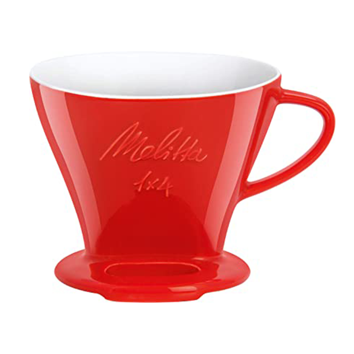 Melitta, Melitta Porcelain Pour Over Filter Cone 1X4 - Red, Redber Coffee