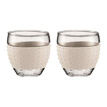 Bodum, Bodum Pavina Set of 2 Glasses, 0.1L with White Silicone Band - 11165-913, Redber Coffee