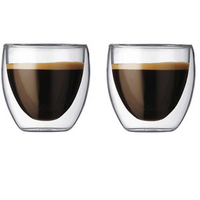 Bodum, Bodum Pavina Set of 2 Double Wall Glasses, 0.08L - 4557-10, Redber Coffee