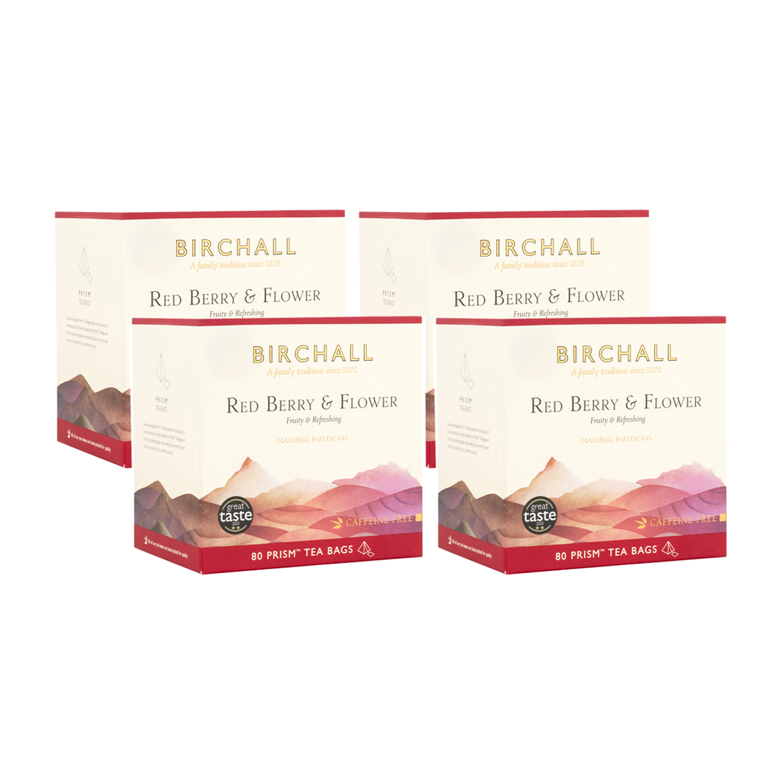 Birchall, Birchall Plant-Based Prism Tea Bags 80pcs - Red Berry & Flower, Redber Coffee