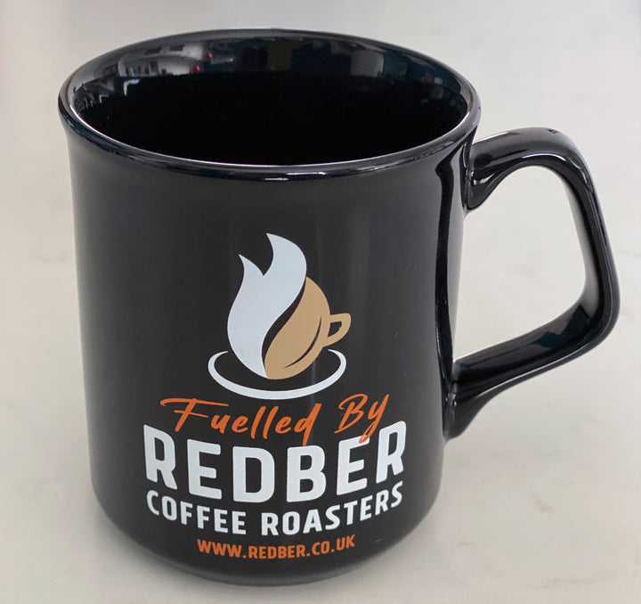Redber, 'Fuelled by Redber' Redber Black Mug, Redber Coffee