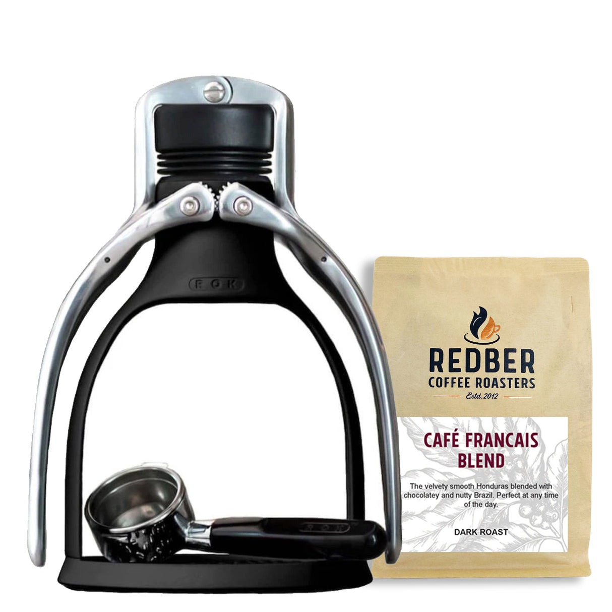 ROK, ROK EspressoGC Espresso Coffee Maker - Black with Free Coffee, Redber Coffee