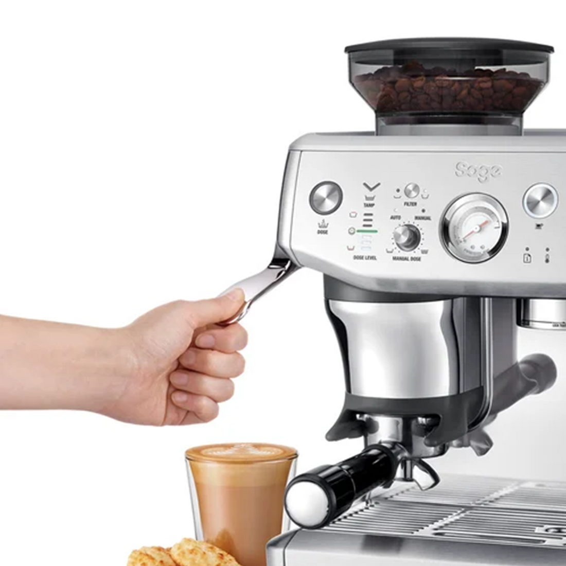 Sage Barista Express Impress Espresso Machine (Black Truffle