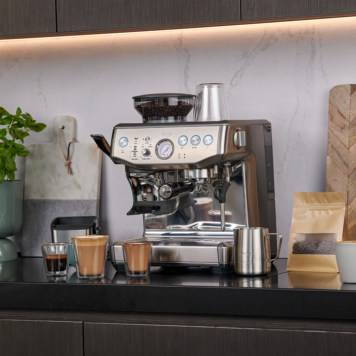 Sage, Sage The Barista Express Impress Coffee Machine - Stainless Steel, Redber Coffee