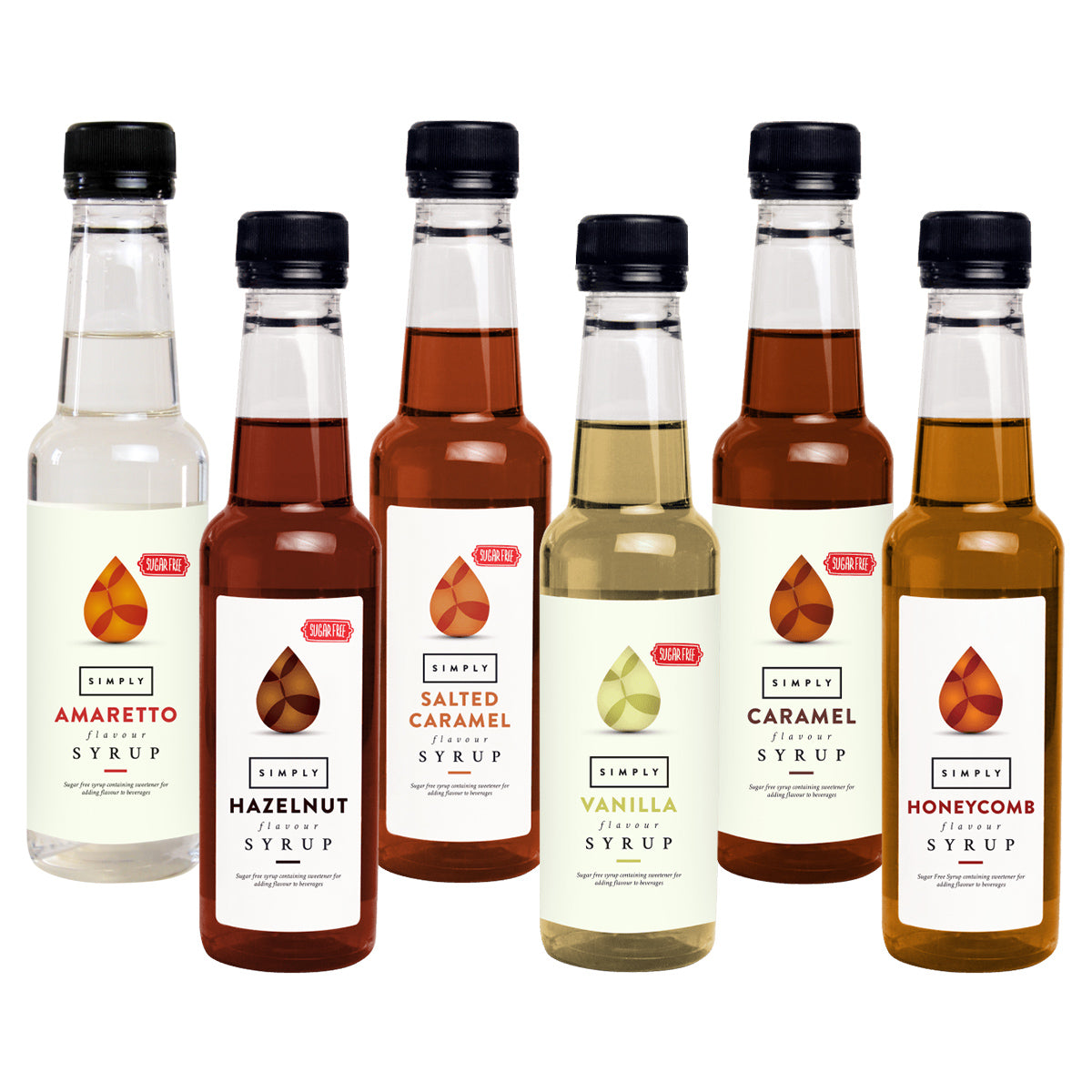 Simply Sugar Free Mixed Case of 6 x 250ml Coffee Syrup | Redber Coffee