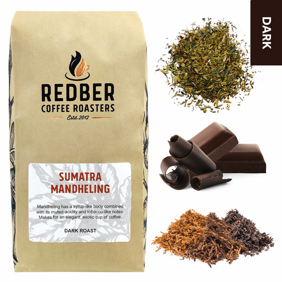 Redber, SUMATRA MANDHELING (GRADE 1) - Dark Roast Coffee Beans, Redber Coffee