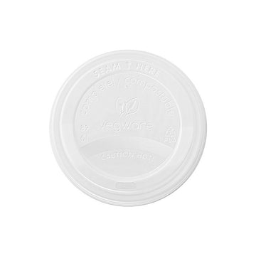 Vegware, Vegware Compostable Coffee Cup Lids 89-Series 340ml/12oz (Pack of 1000), Redber Coffee