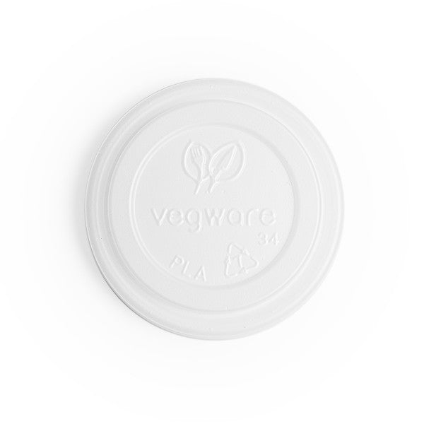 Vegware, Vegware Compostable Coffee CPLA Cup Lids 110ml / 4oz (Pack of 2000), Redber Coffee