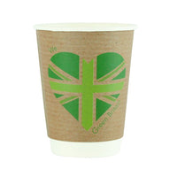Vegware, Vegware Compostable Coffee Cups Double Wall 340ml / 12oz - Green Britain (Pack of 500), Redber Coffee