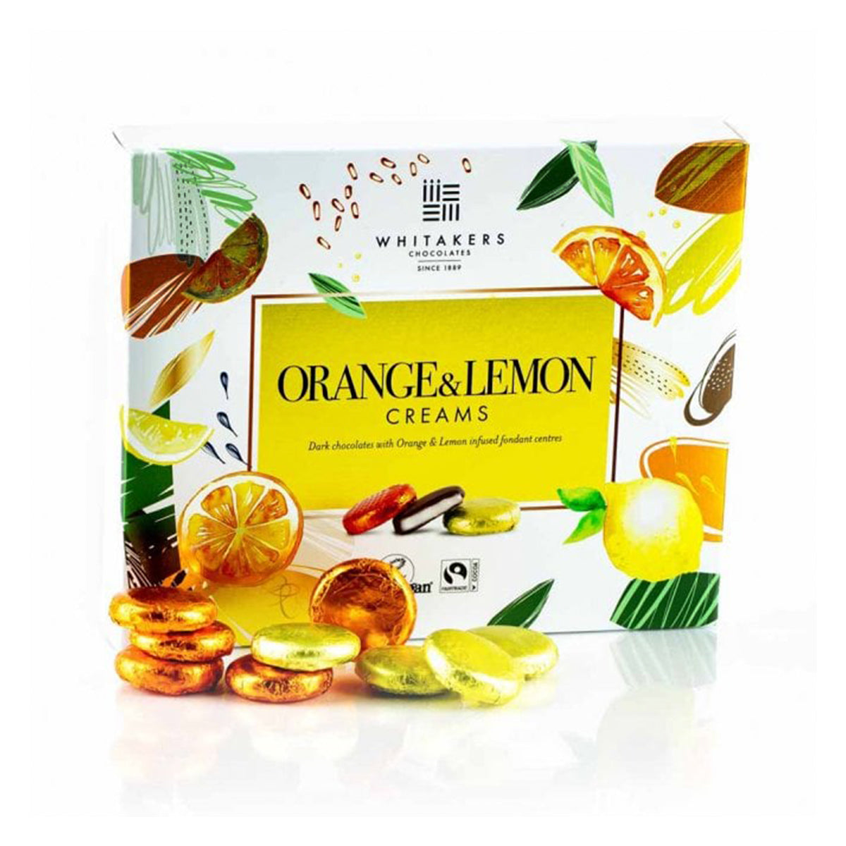 Whitakers Dark Chocolate Orange & Lemon Fondant Creams 200g