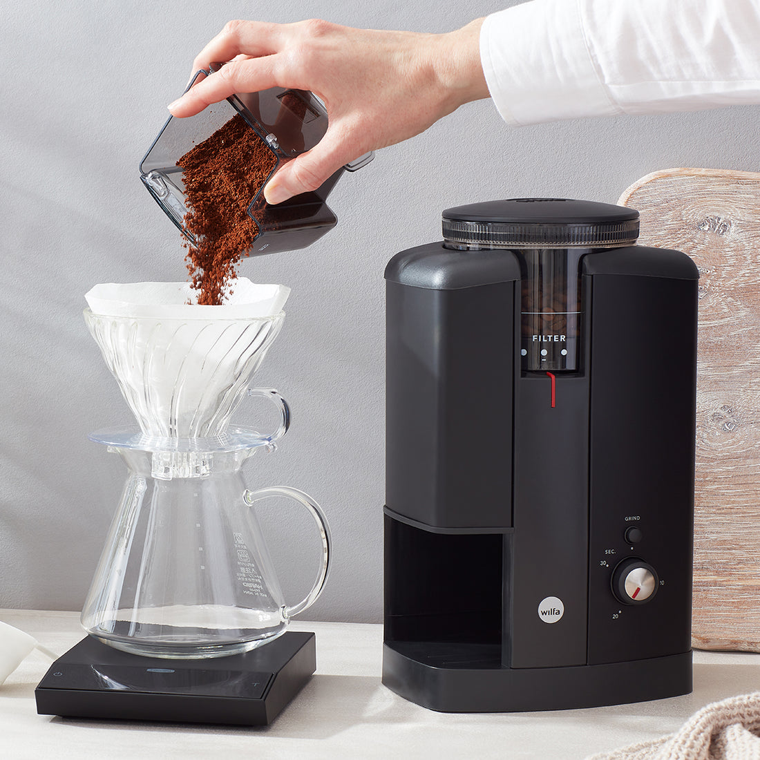Wilfa, Wilfa Svart Aroma Precision Electric Coffee Grinder CGWS-130B - Black, Redber Coffee